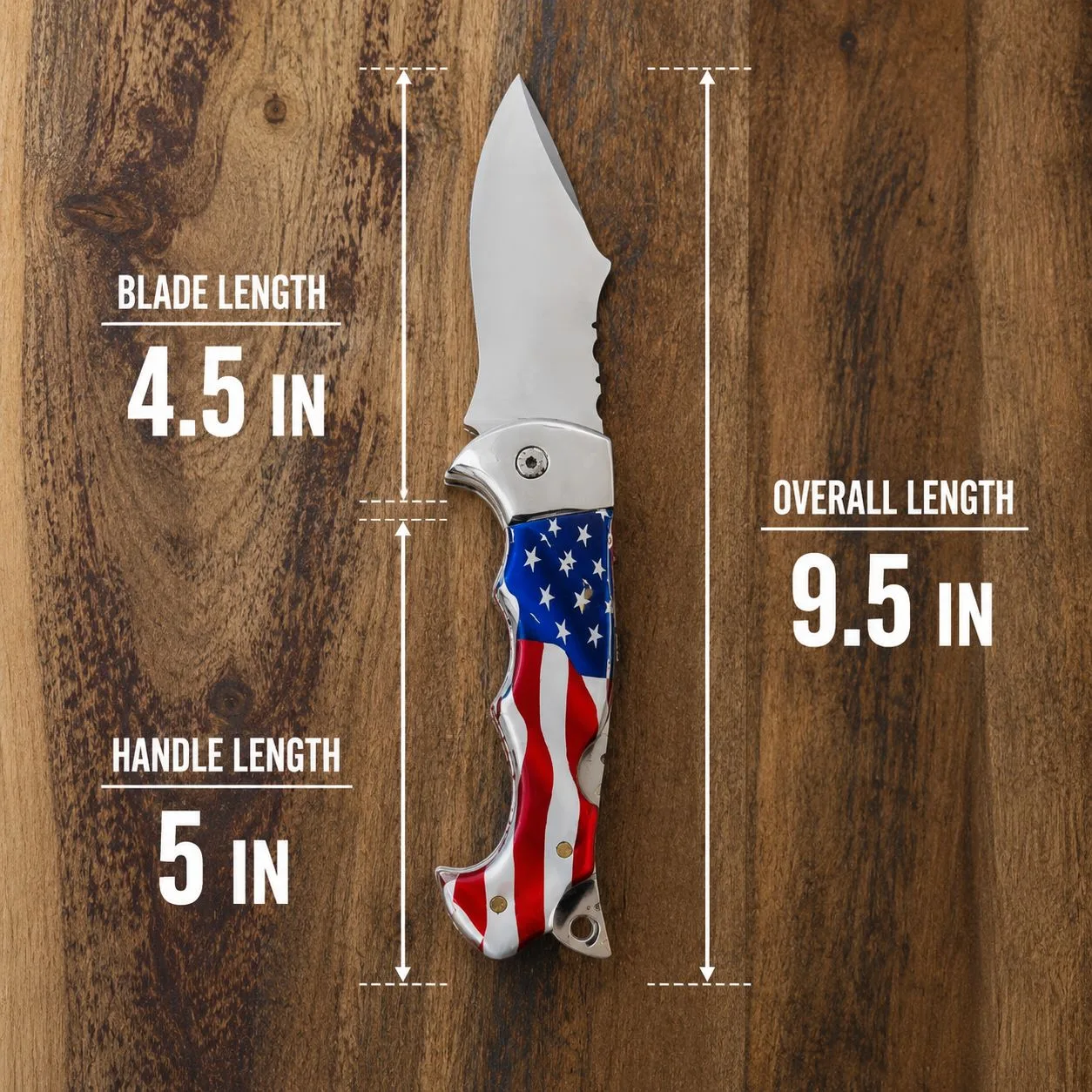 Shark Pocket Knife™ — Patriot Shark Edition — size chart